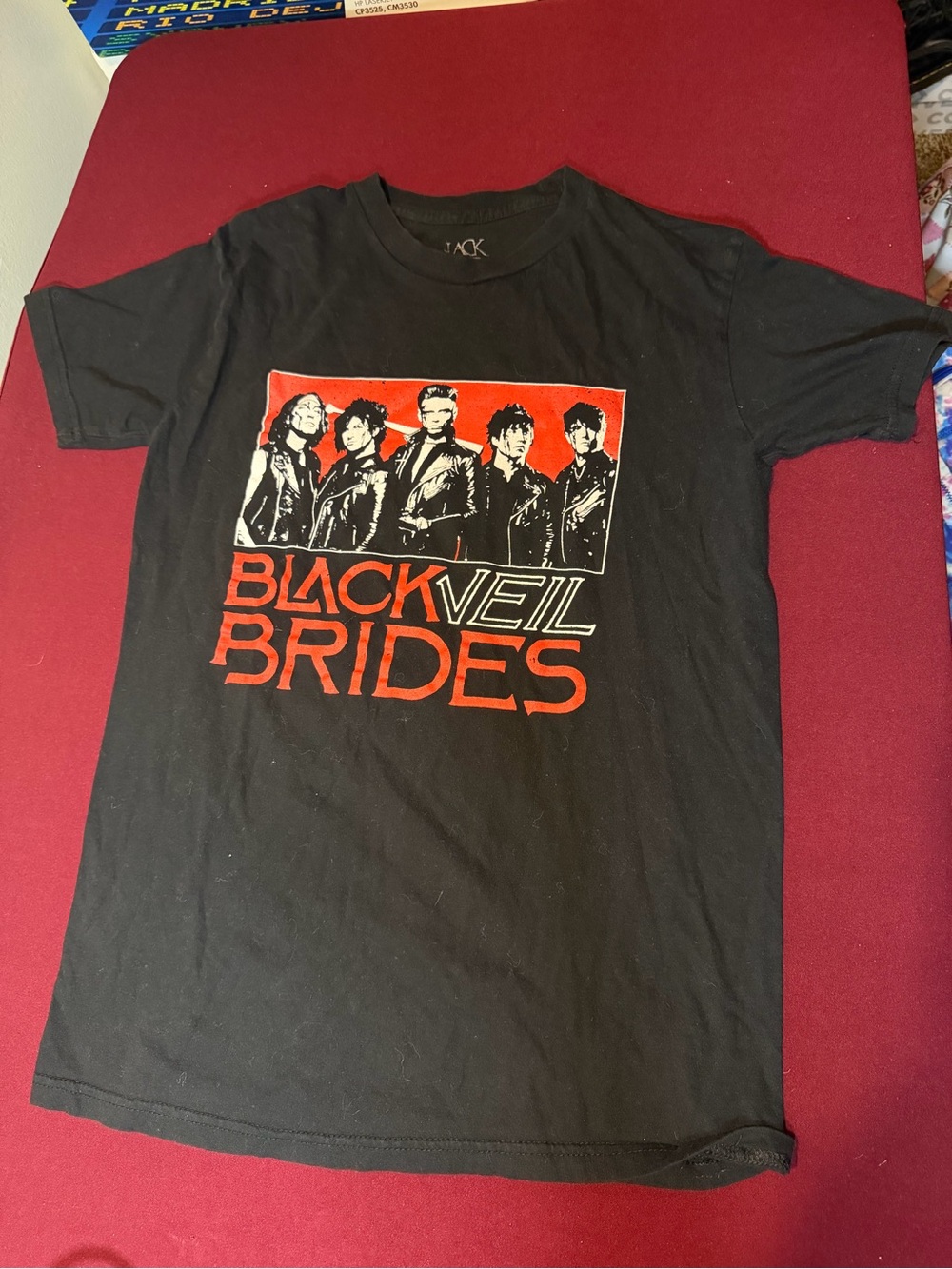 Black Veil Brides Graphic Crewneck Tee - Black with Red Print